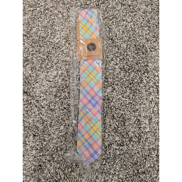 Frank and Buck Mens Neck Tie Cotton Set Of 2 Flower And Plaid Multicolor P6 - Picture 4 of 10